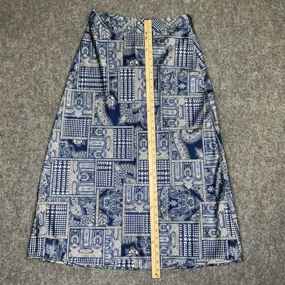 J. McLaughlin Skirt Womens Size 6 Blue Silky Maxi Aline Date Party Business - Picture 7 of 10